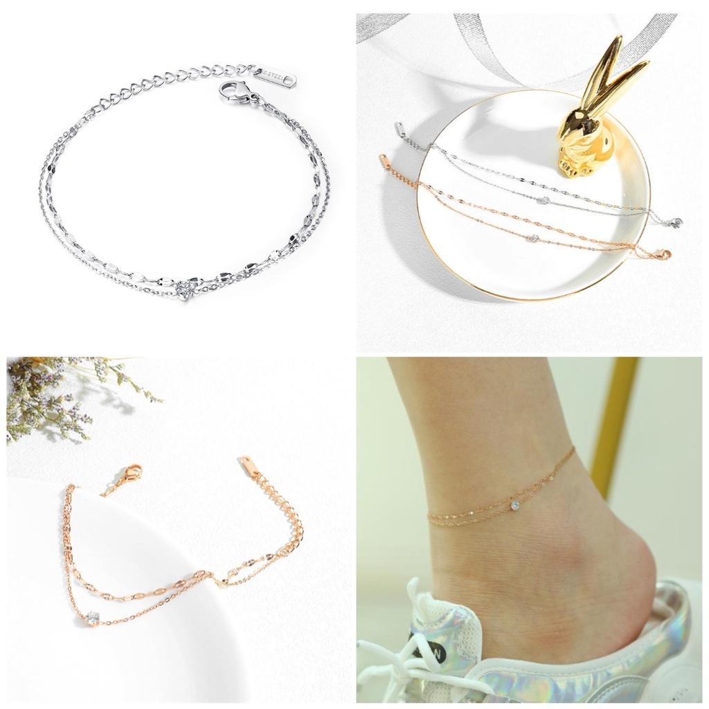 Ankle Zirconia Women Simple Fashion Jewelry Versatile Accessory Girl Chain Gifts
