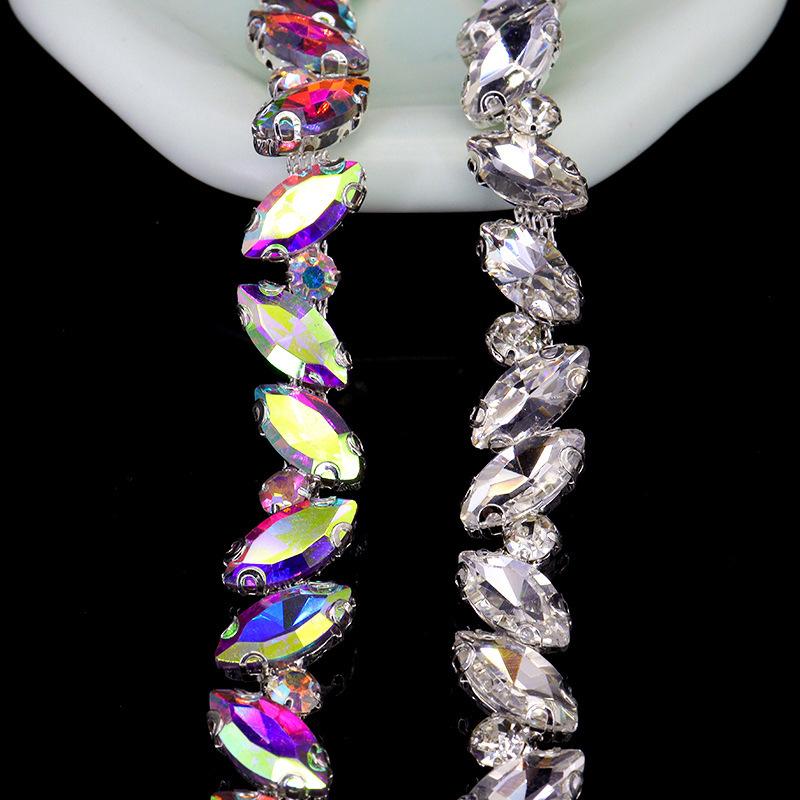 10Yards Rhinestone Chain Trim Crystal Diamond Clothing Bag Hat Accessories DIY Craft Wedding Gift Decoration Rhinestone Ribbon