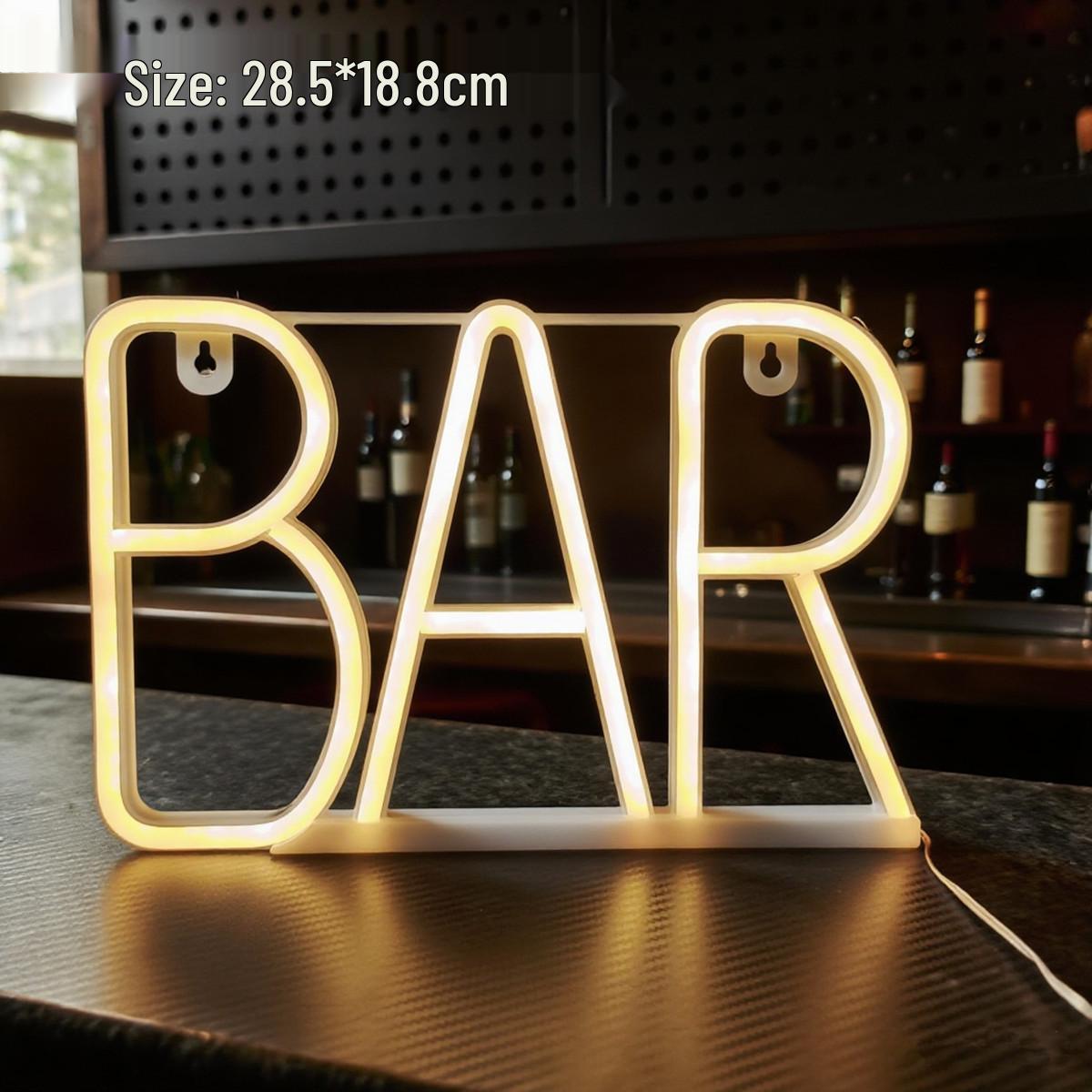

LED Neon Light Bar: Cross-Border Wall-Mounted Decoration for Christmas & Holiday Atmosphere Battery and USB Compatible теплим білим кольором
