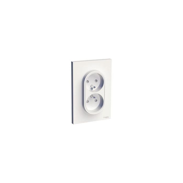 Prise électrique - schneider electric - odace - double 2p+t - blanc - ip21 d - ik04