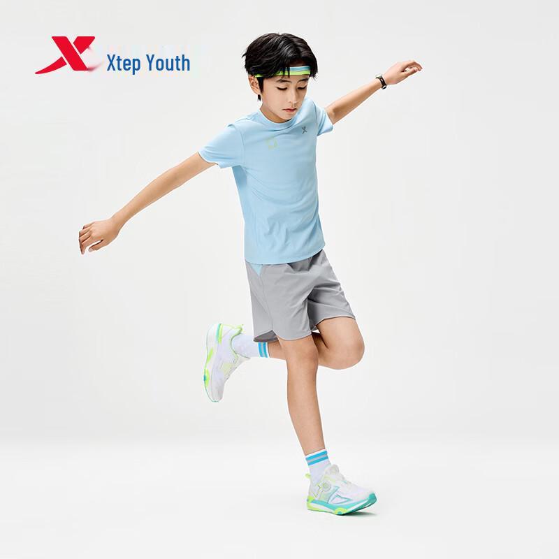 Xtep Boys' Antibacterial Quick-Dry Short Sleeve T-Shirt