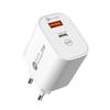 PD20W Dual-Port (A+C) QC3.0 Fast Charger for Apple Phones - US/EU Plug