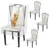 PVC Dining Chair Covers Stain Resistant Pet Claw Resistant Seat Back Covers Scratch Resistant Easy Clean Plastic Chair Covers