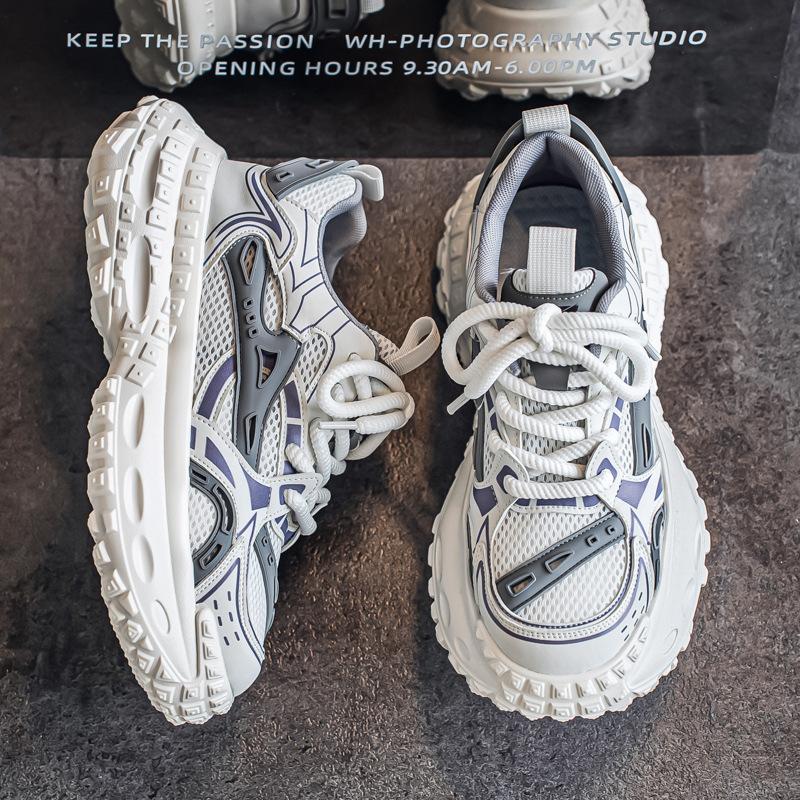 Summer New Trendy Brand Comfortable Men's Shoes Platform Heightening Casual Shoes Versatile Fashion Trend Breathable Mesh Dad Shoes