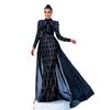 Wedding Dress European and American New Style Long-Sleeved Round Neck Long Sequined Banquet Cape Fishtail Evening Dress Bridesmaid Dress