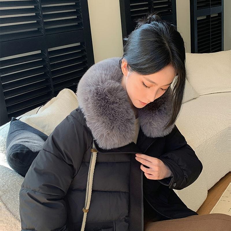 Cotton-padded women's lapel collar large fur collar short thickened warm winter new loose coat cotton clothes