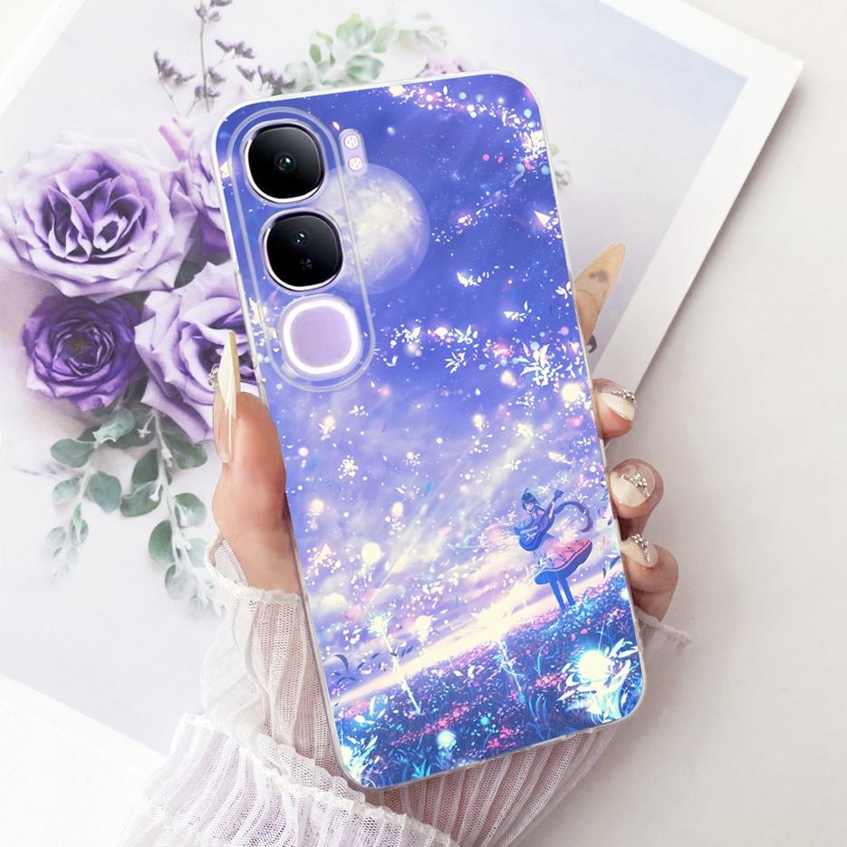 For Vivo V40 Lite 4G 5G Case V2417 Cool Lion Butterfly Painted Cover For Vivo Y200 5G Soft Slim Phone Case For Vivo Y300 5G Bags