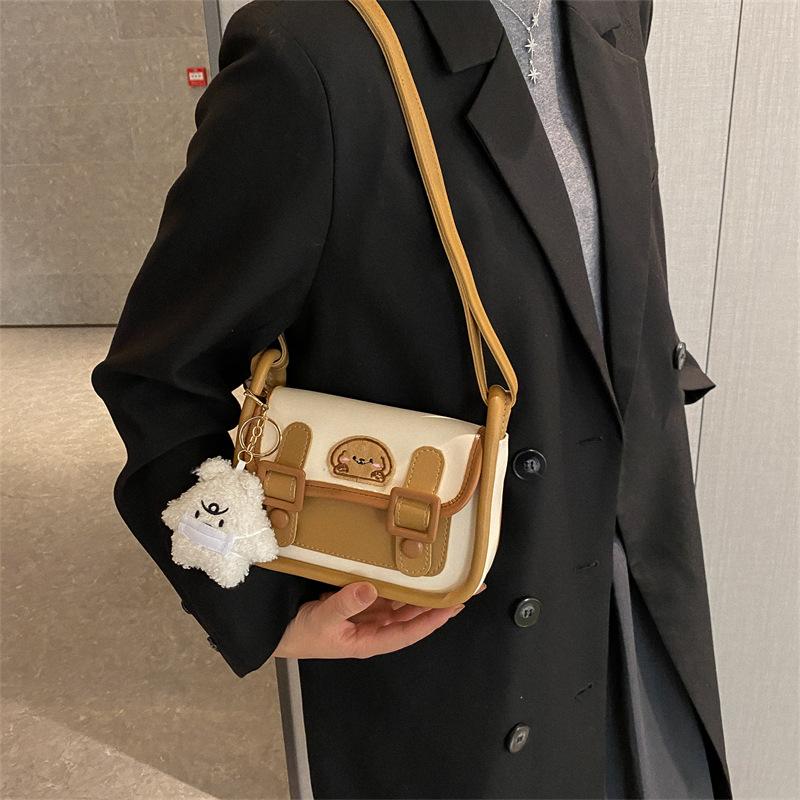 Small Bag For Women Contrasting Color Single Shoulder Crossbody Bag Casual And Versatile British Cambridge Bag Fashionable And Versatile