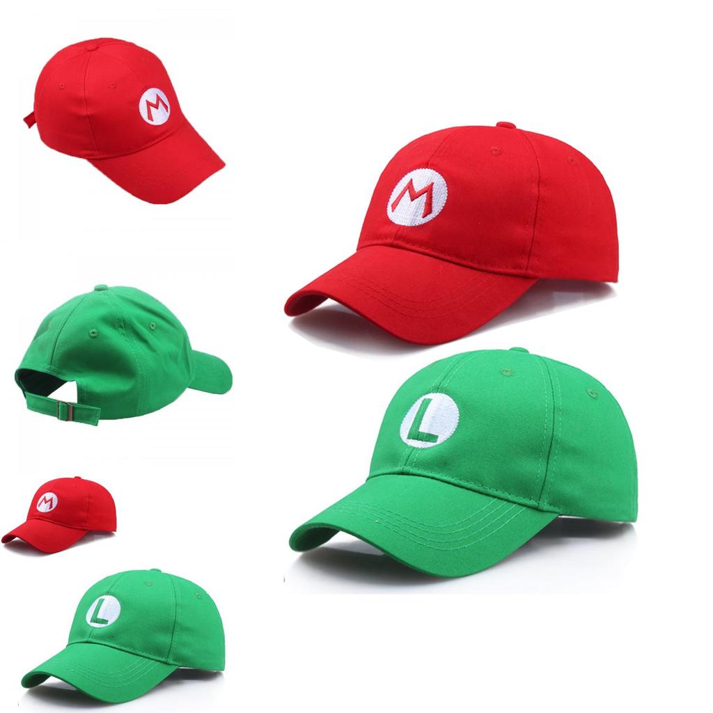 Quality Mario Baseball Cap Super Mario Bros Costume Hat For All Sizes**