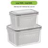 Double-Layer Fresh-Keeping Draining Basket for Kitchen Refrigerator - Vegetable Storage and Washing Box with Filter