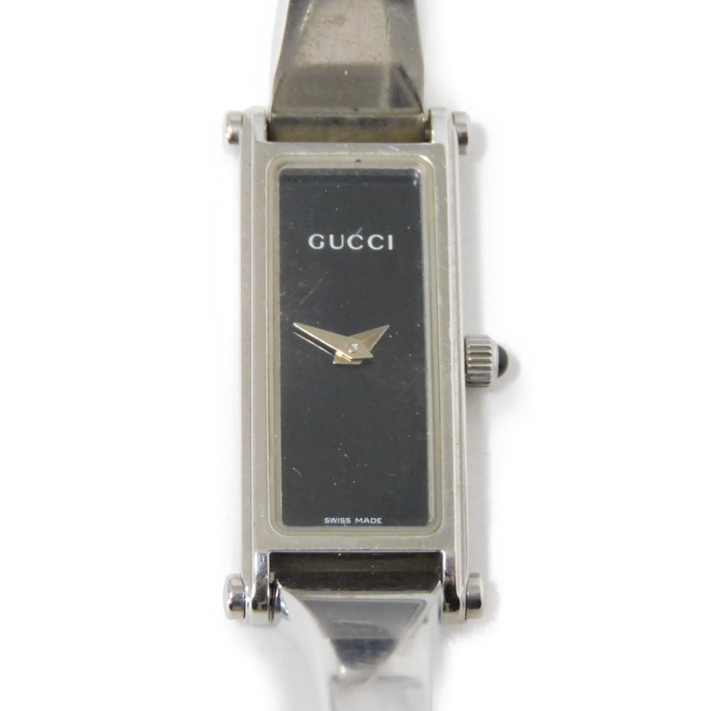Used 9539 Bangle Watch 1500L 7975 Black Dial Quartz Stainless Steel Women's from Japan AUTHENTIC
