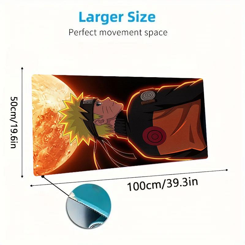 Naruto Uzumaki Mouse Pad, Large Gaming Desk Mat, Non-slip XXL Mousepad for Laptop & Tablet, Mini PC Playmat with Stitched Edges