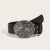 Bohemian Embossed Leather Belt - Versatile Retro Style for Women