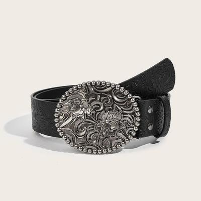 Bohemian Embossed Leather Belt - Versatile Retro Style for Women