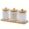 2/3/4Pcs Dust-proof Qtips Storage Holder Set Save Space Apothecary Container Jar  Cotton Pad