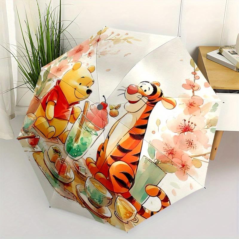 

1pc Tigger & Winnie the Pooh Pattern Umbrella, Fashionable, Personalized, High-Value Folding Umbrella, a Must-Have for Summer, 8-Rib Durable