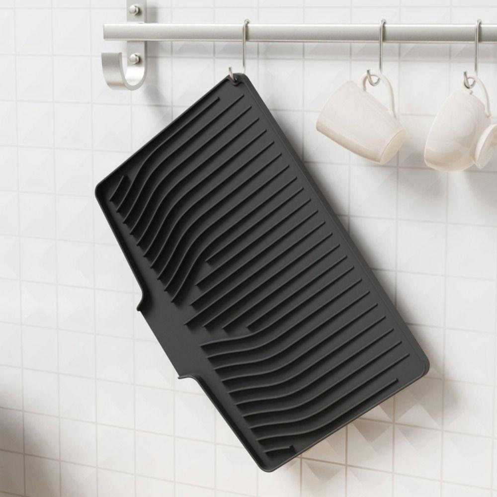 Nonslip Kitchen Dish Drainer Pad Heat Resistant Dish Drying Mat Silicone Draining Board Mat  Home