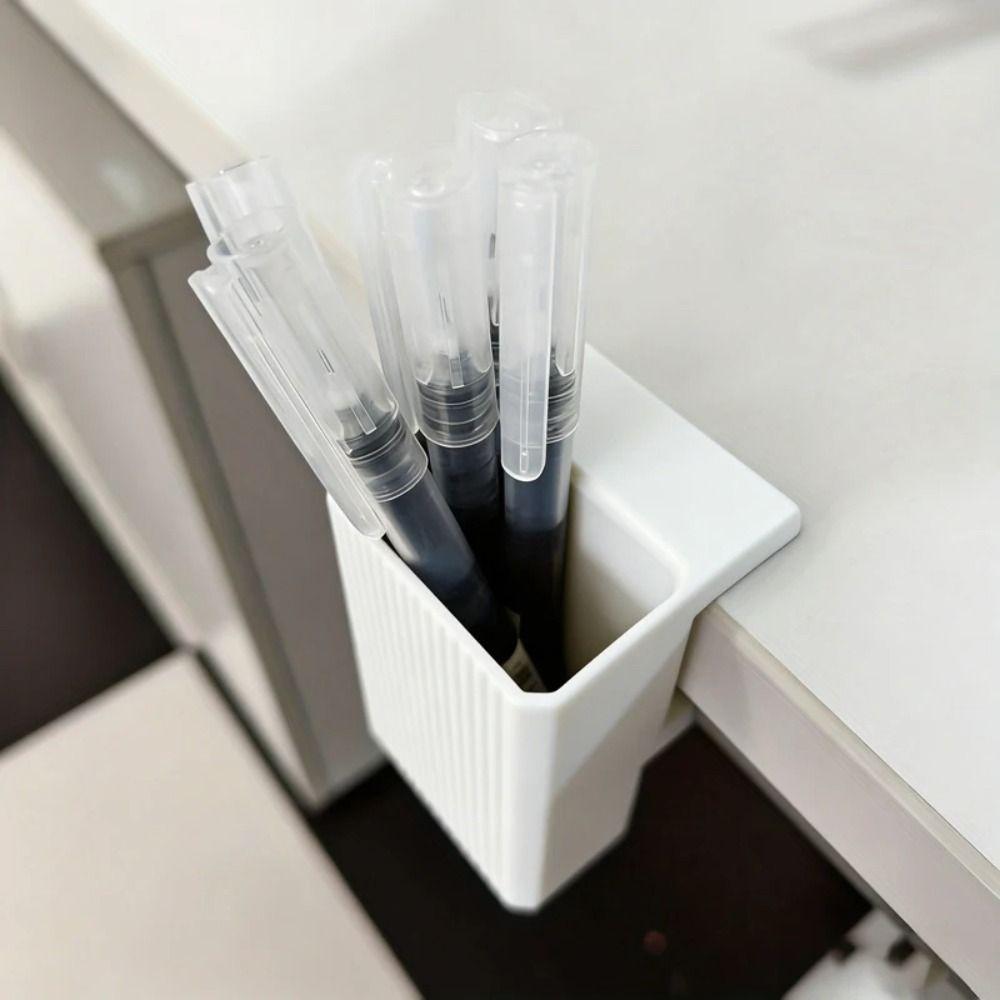 Easy Installation Clip-On Pencil Box Detachable Clamp Desk Stationery Container  Office Use