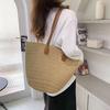 Straw Bag Women's Large-capacity New Holiday Beach Straw Bag Woven Bucket Bag Vegetable Basket Seaside Tote Bag