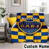 Custom Name CABJ Team Crest Throws Blanket Flannel Blankets for Couch Bed Gifts for Men Women Picnic blanket Christmas fan gifts