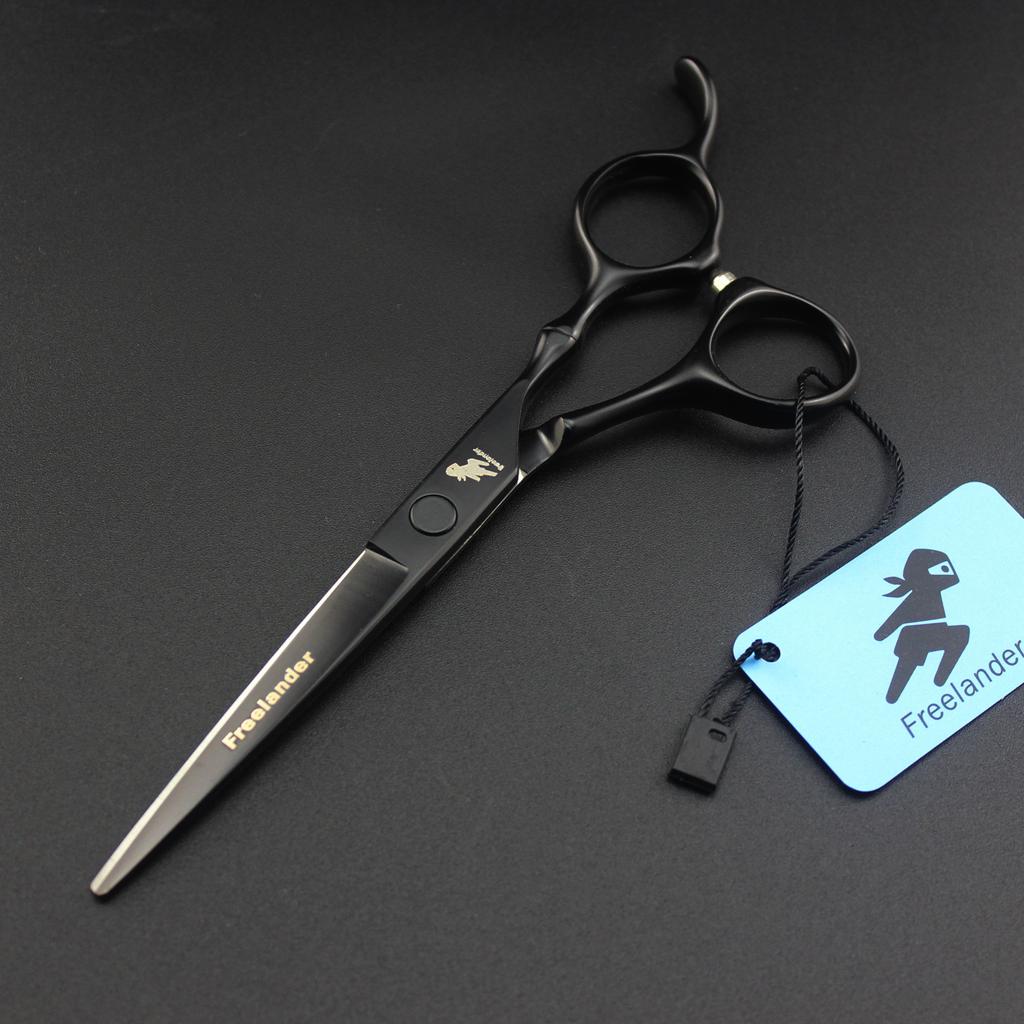 6.0 Inch Black Freelander Bamboo Handle, Hair Scissors, Hair Scissors, Flat Scissors, Bangs Scissors, Tooth Scissors, Thin