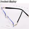 Anti Blue Rays Reading Glasses Men Women Vintage Rimless Presbyopia Eyewear Fashion Business Hyperopia 0 To +4.0