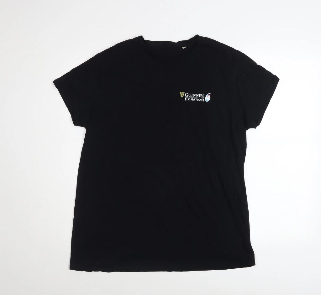 SOL'S Men's Black XL Guinness Six Nations Graphic T-Shirt