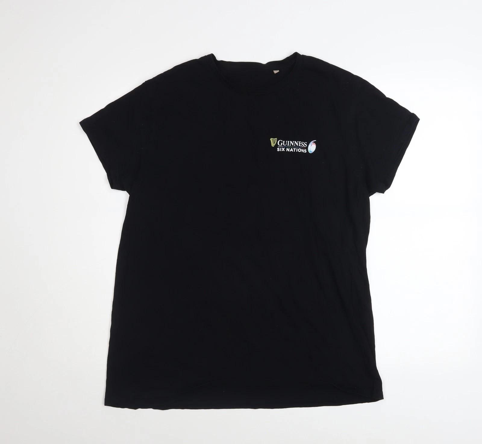 SOL S Men s Black XL Guinness Six Nations Graphic T-Shirt M