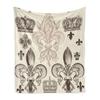 Iris pattern emblem design digital-printed polyester Bedroom velvet flannel cover blanket Fleece soft cover blankets for beds