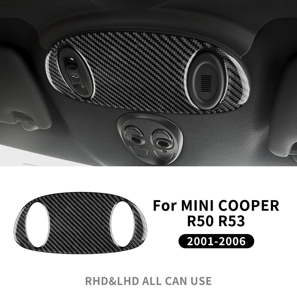 

For Mini Cooper R50 R53 2001-2006 Car Roof Reading Light Console Real 3D Soft Carbon Fiber Sticker Overhead Cover Interior Trim For R50 R53