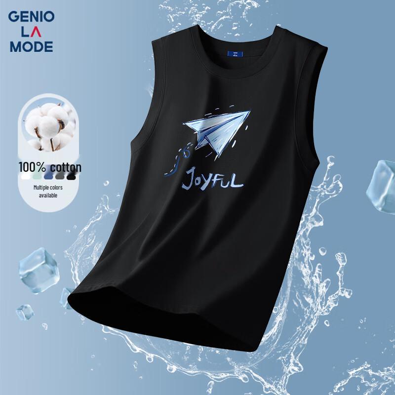 Мужской хлопковый жилет с принтом без рукавов GENIOLAMODE 3XL