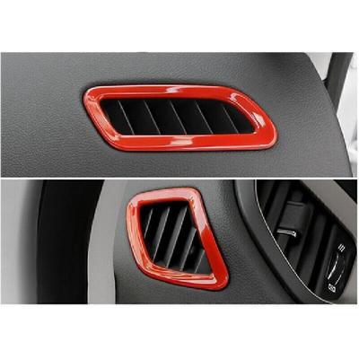 For Jeep Renegade 2015-2023 Glossy Red Dashboard L&R AC Air Outlet Vent Trim 2pc