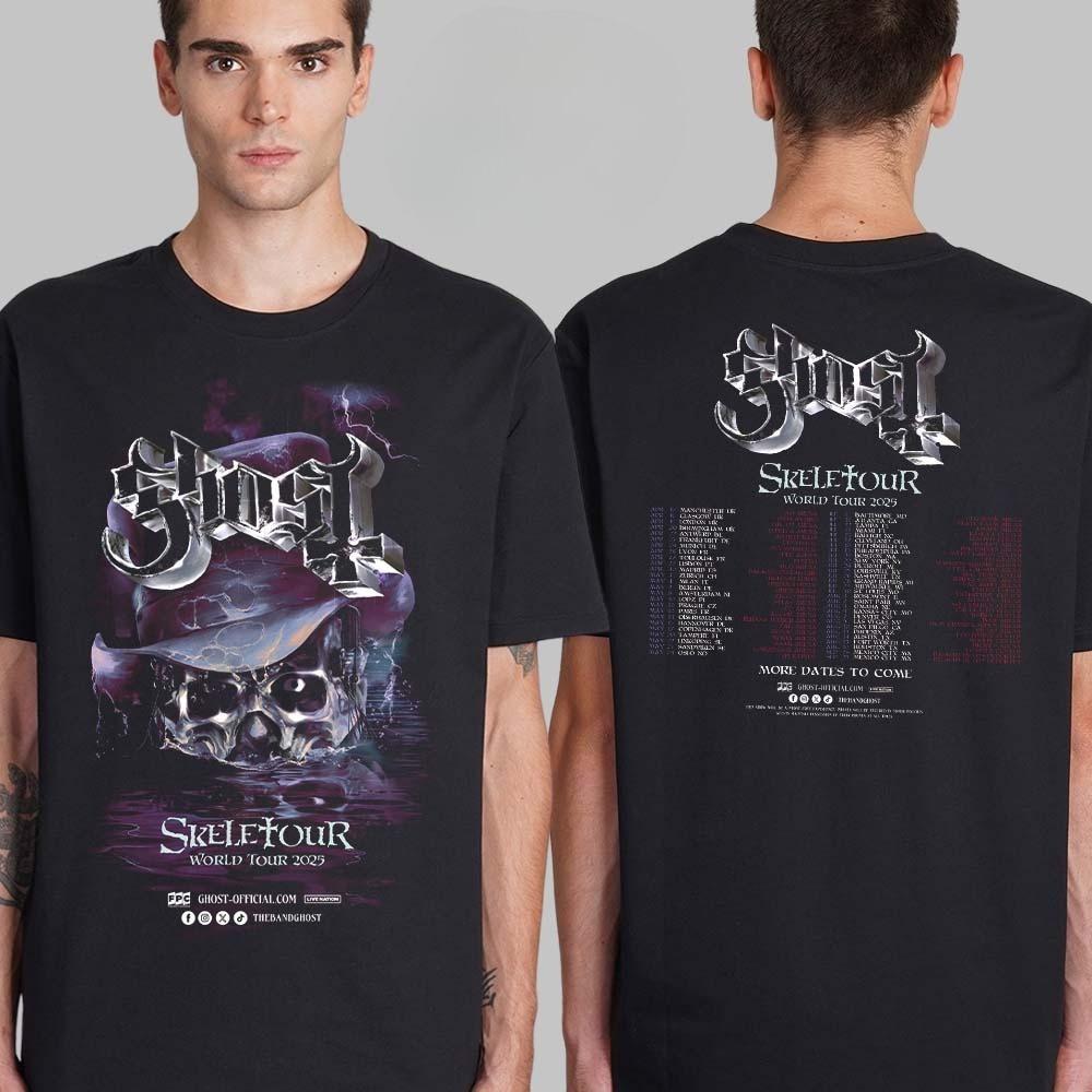 

New Ghost Skeletour World Tour 2025 Exclusive Pop Up Shop in Hannover Deutschland DE May 15 2025 Two Sided Unisex T-Shirt 4XL