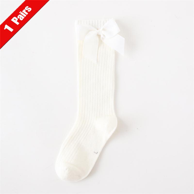 1/5Pairs Children Girls Socks With Bows Cotton Soft Toddlers Long Socks Kids Princess Dance Knee Stocking For Girls 1-8Years Old