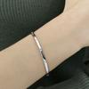 Hyeres-lor Essence Silver (W) Moissanite Accent Slim Bangle HL4B57439W9