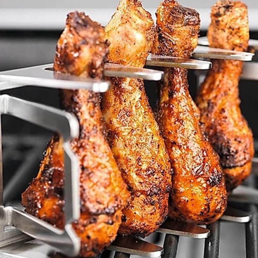 Kebab Rack Stainless Steel Shish Kebab Skewers Rack Universal Barbecue Skewers Holder Grilling