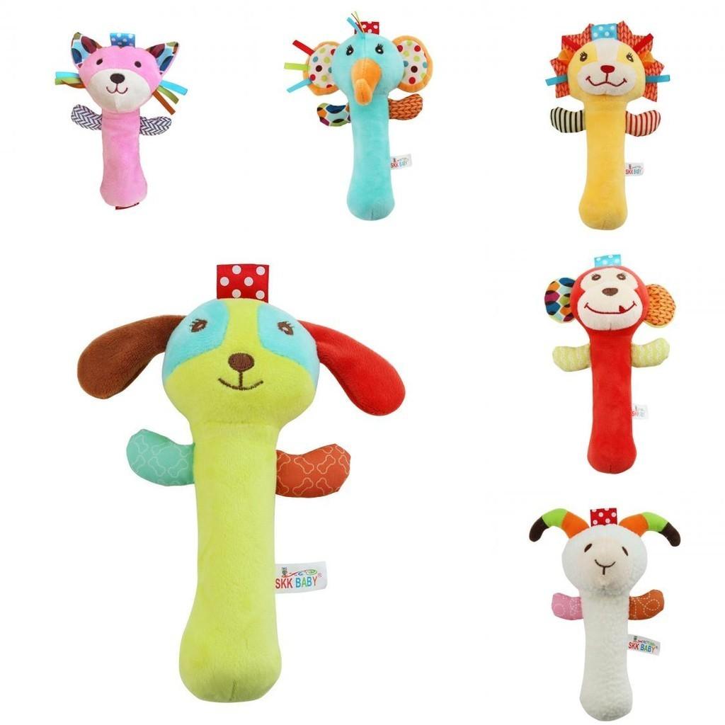Skkbaby Baby Handbell Toy Plush Animal Rattle Stick Bed Bell Infant Toddler Children