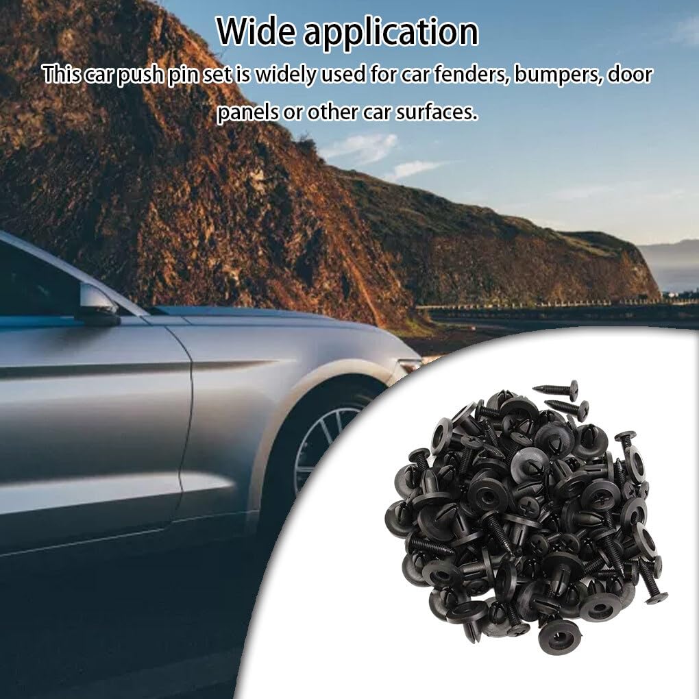 WOSIIKSLL 50pcs Car Fender Retainer Plastic Clips Portable Fasteners Rivets Door Trim Push Pins 6mm Holes for Car