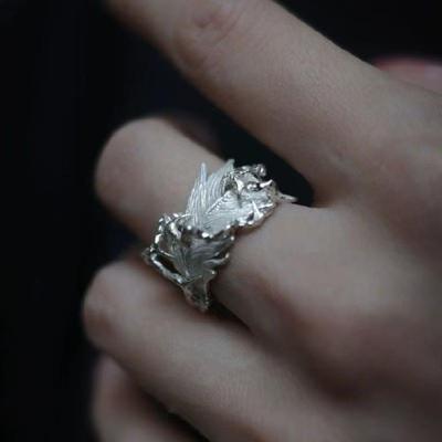 Versatile Feather Thorn Ring Adjustable Open Design Hypoallergenically Alloy Jewelry Finger Accessories for Everyday
