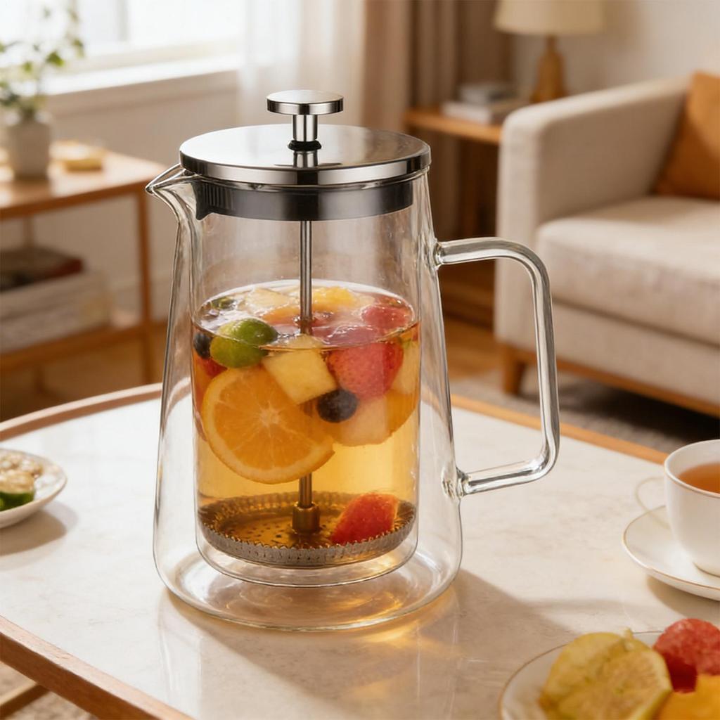 1000ML Glass French Coffee Press Insulated Kettle Heat-resistant Double-layer Filter Household Filter Coffee Pot