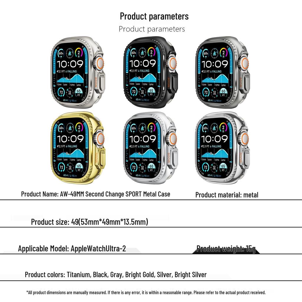 Kompatibelt Ultra Metallskal för Apple Watch Series 9 (44/45mm)