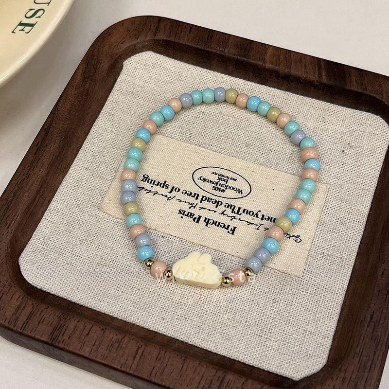Cartoon Kitten Bunny Beaded Bracelet Sweet and Cute Design Zen Bracelet Versatile Premium Chinese Jewelry