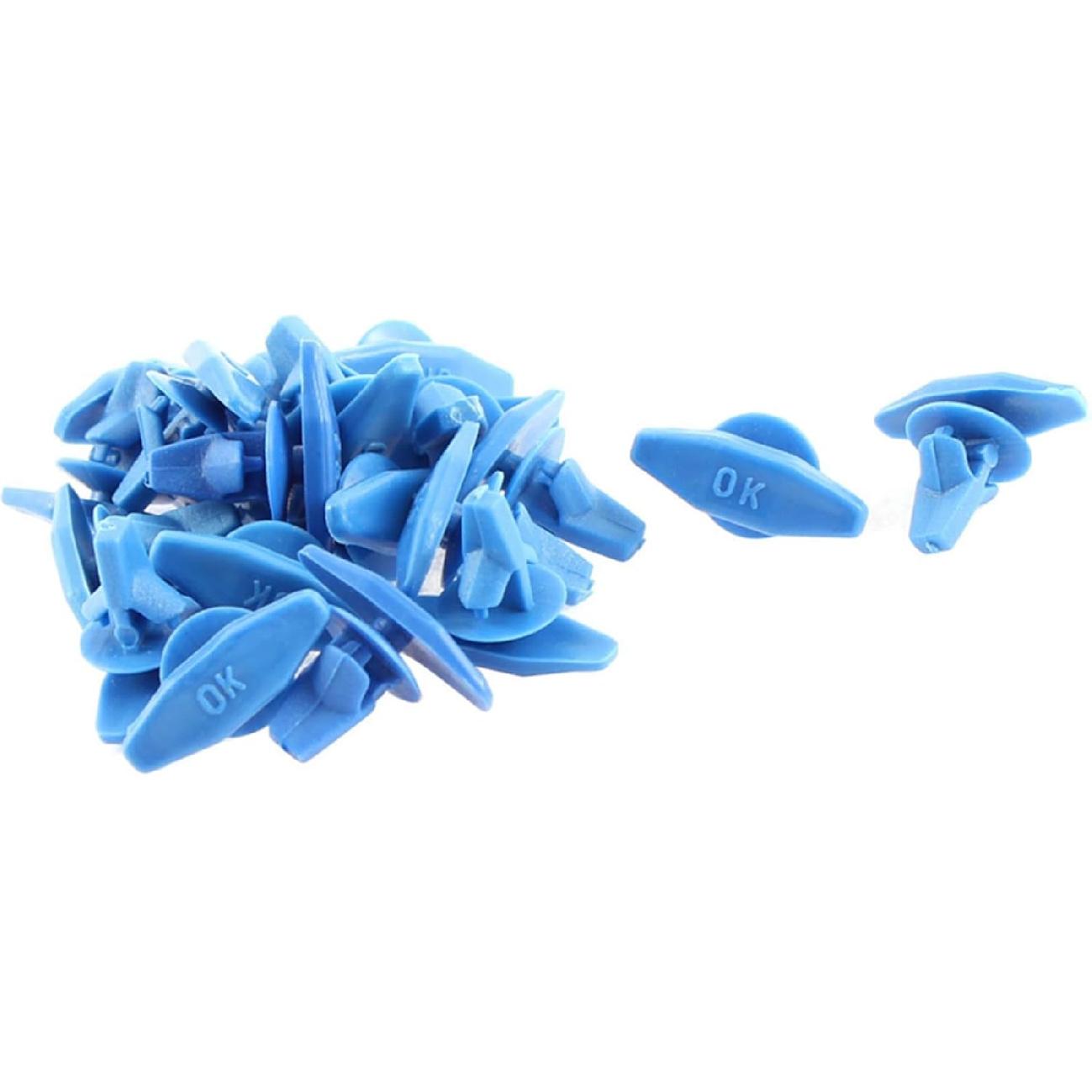 

20 Pcs Blue Auto Car Door Card Interior Weatherstrip Rivets Clips Item Replacement