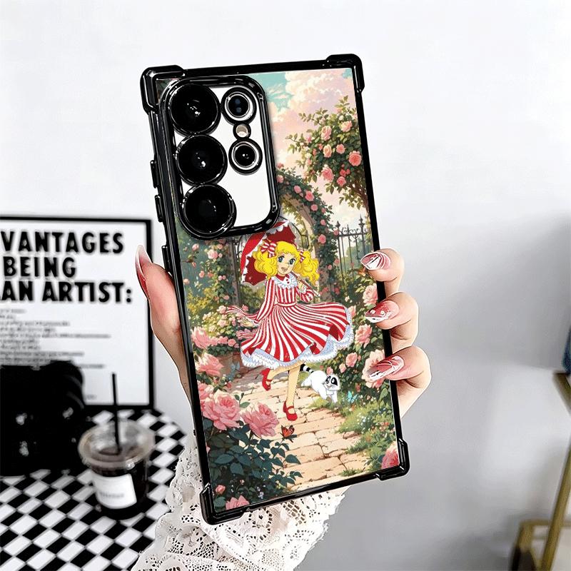 Anime Candy Candy Plating Phone Case For Samsung Galaxy S24 S25 FE S26 Edge S23 Ultra S22 S21 Plus S20 Anti-Fall Airabag Cover