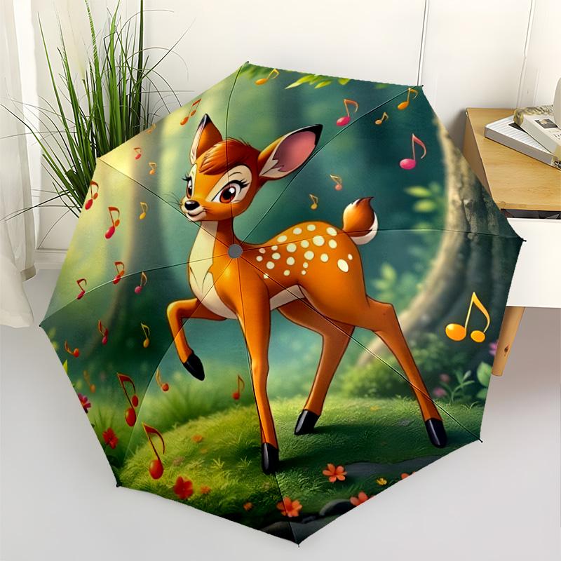Autumnal Deer Portrait Automatic Umbrella Compact & Durable 8-Rib Design Durable Plastic & Iron All-Season Use Compact Folding Umbrella