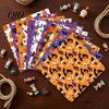 Halloween Collage Paper 12 Sheets Scrapbook Set, 6x6in Double-Sided Craft Paper, Pumpkin Ghost Bat Pattern Decorative for Journal, Card Making,