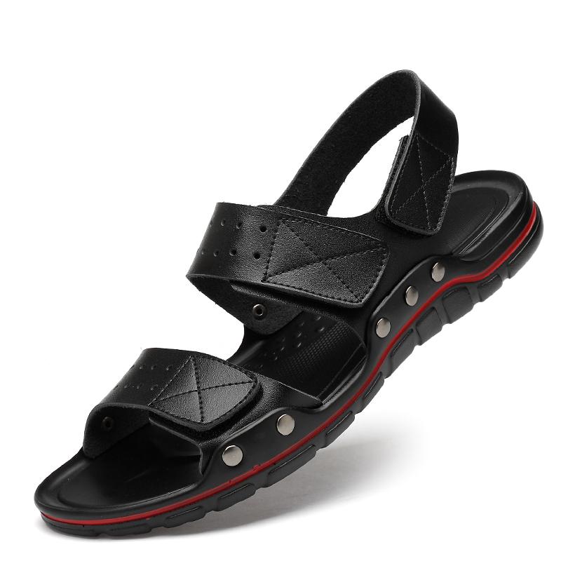 Summer Men Sandals Beach Slippers Shoes Breathable Hollow Out Garden Slippers Wading Shoes Men's Black/brown Sandals Beach Shoes