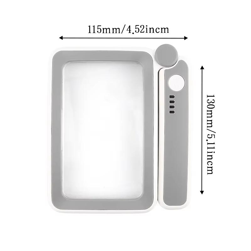 4x Rechargeable Reading Magnifying Glass With 10 Led Lights Handheld Illuminated Magnifier Folding Loupe Large Lens For Seniors
