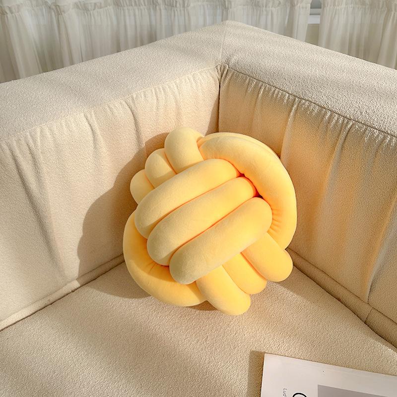 Soft Throw Pillow Hand Knot Cushion Sofa Round Handmade Knotted Ball Car Bedding Stuffed Pillow Bed Living Room Chair Home