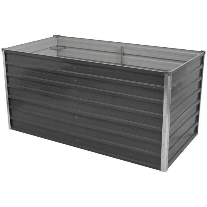 VidaXL Jardinière 160 x 80 x 77 cm Gris Acier galvanisé 42404